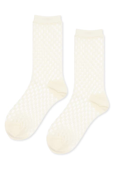 Anise Check Sheer Ankle Socks