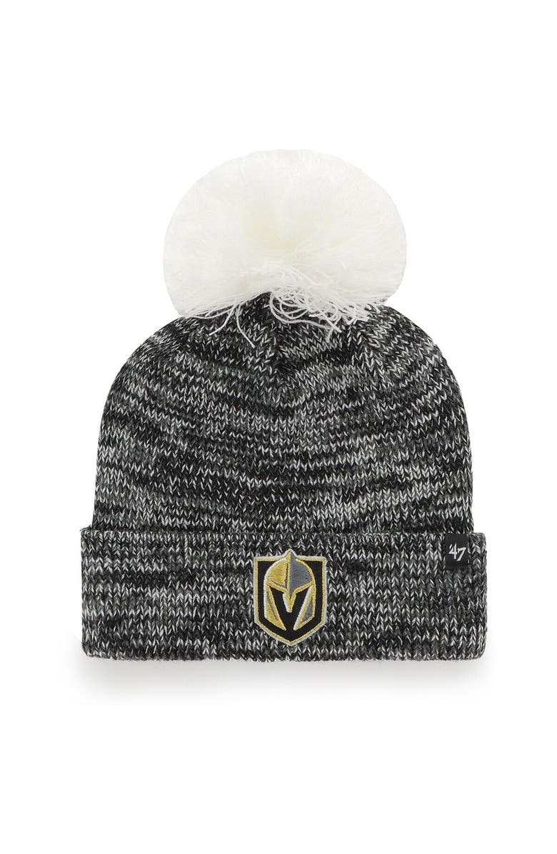'47 Women's '47 Gray Vegas Golden Knights Triple Cross Cuffed Knit Hat with Pom, Main, color, Gray
