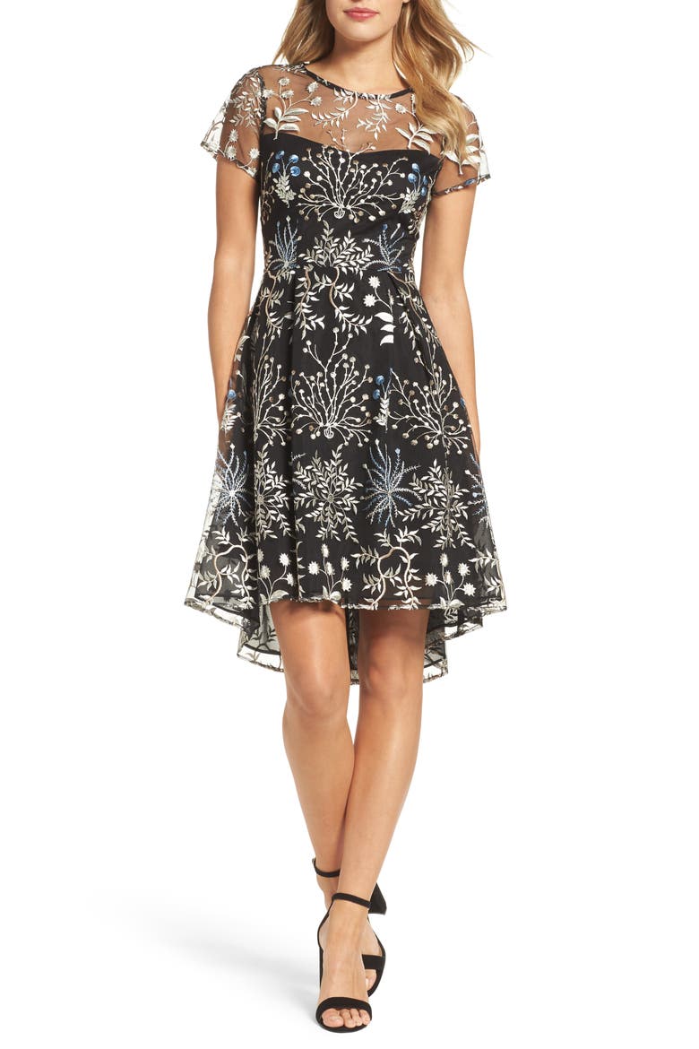 Ethereal Fit & Flare Dress, Main, color, BLUE MULTI