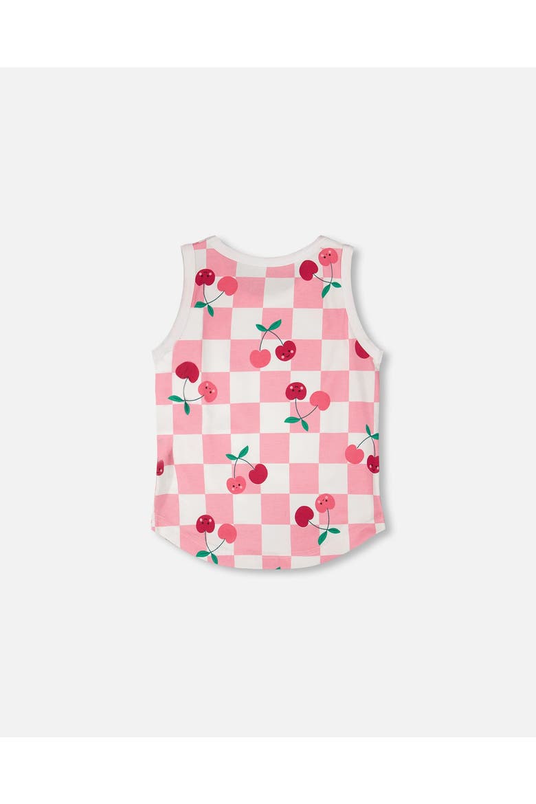 Organic Cotton Jersey Cherries Sleeveless Tank Top, Alternate, color, Pink Printed Cherries