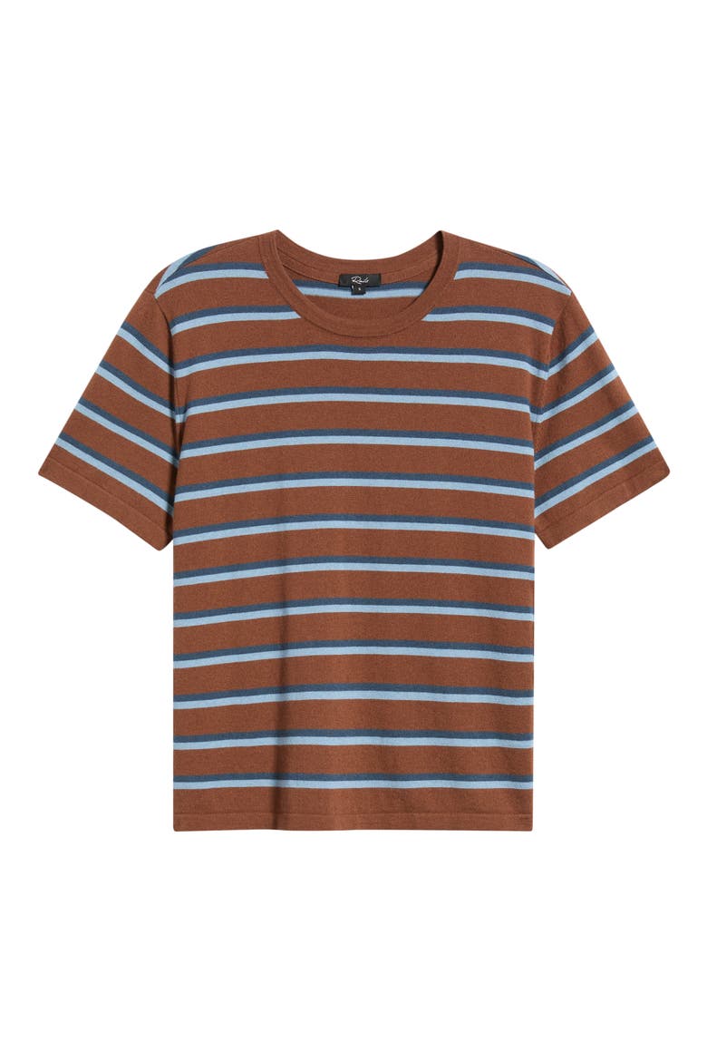 Stripe Cotton & Cashmere T-Shirt, Alternate, color, MOCHA STRIPE