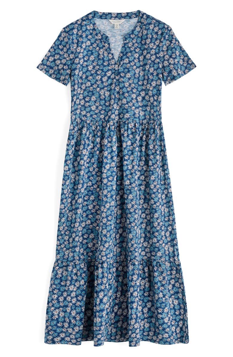 Seasalt Cornwall Rainette Floral Short Sleeve Midi Dress, Alternate, color, Screenprint Daisy Marine