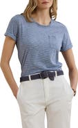 Lauren Ralph Lauren Stripe Slub Cotton Pocket T-Shirt