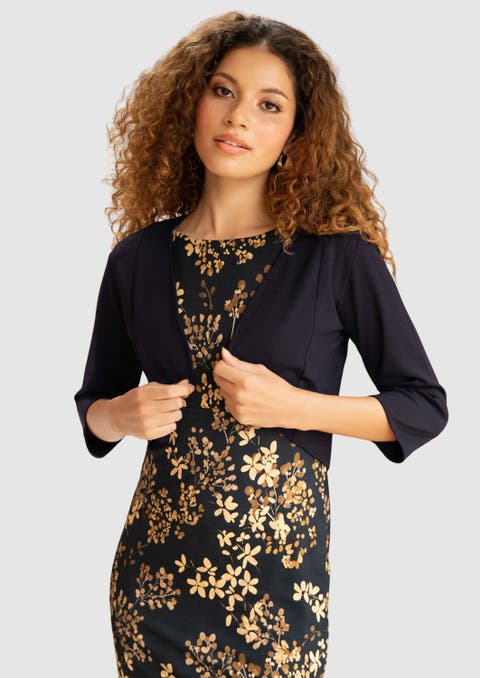 Freya Cropped 3/4 Sleeve Bolero Jacket