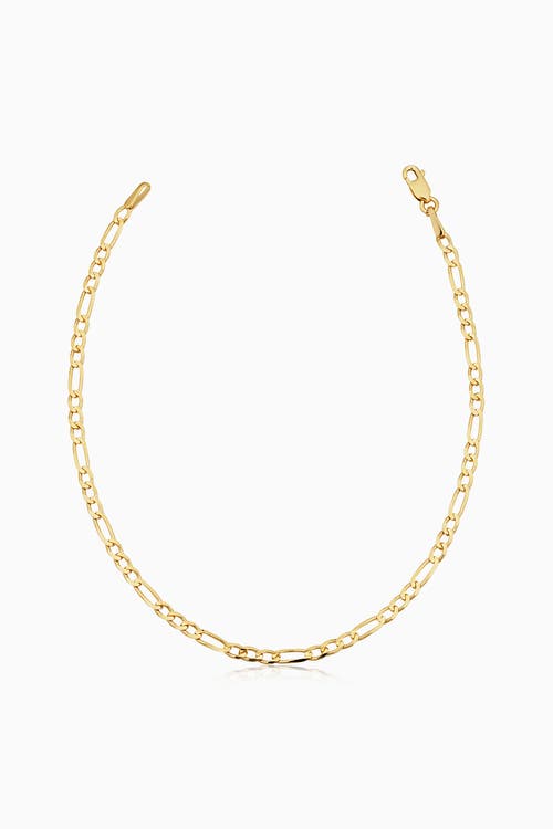 Oradina Florentine Figaro Petite Anklet In 14k Yellow Gold In Yellow Gold