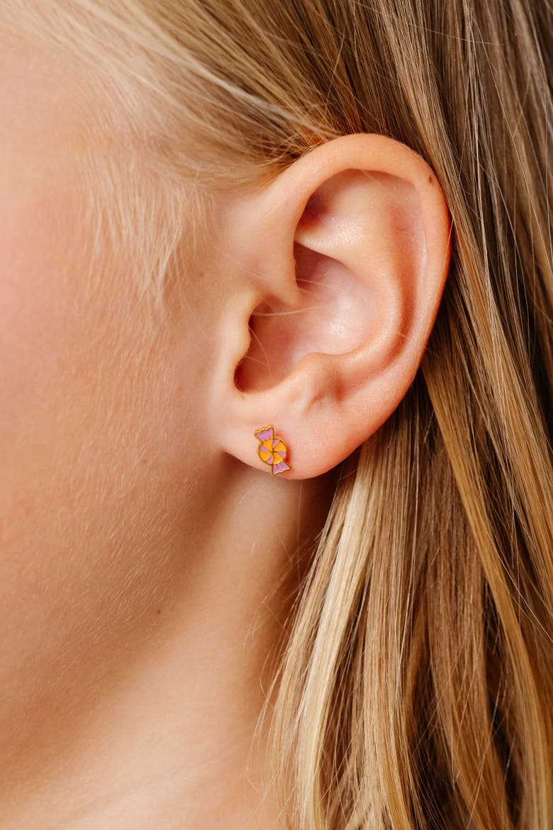 Girls' Candy Flatback Stud Hypoallergenic Earrings, Alternate, color, Multi