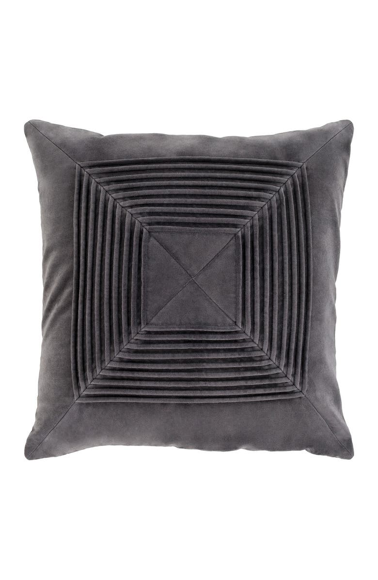 Surya Charcoal Akira Texture Pillow, Main, color,