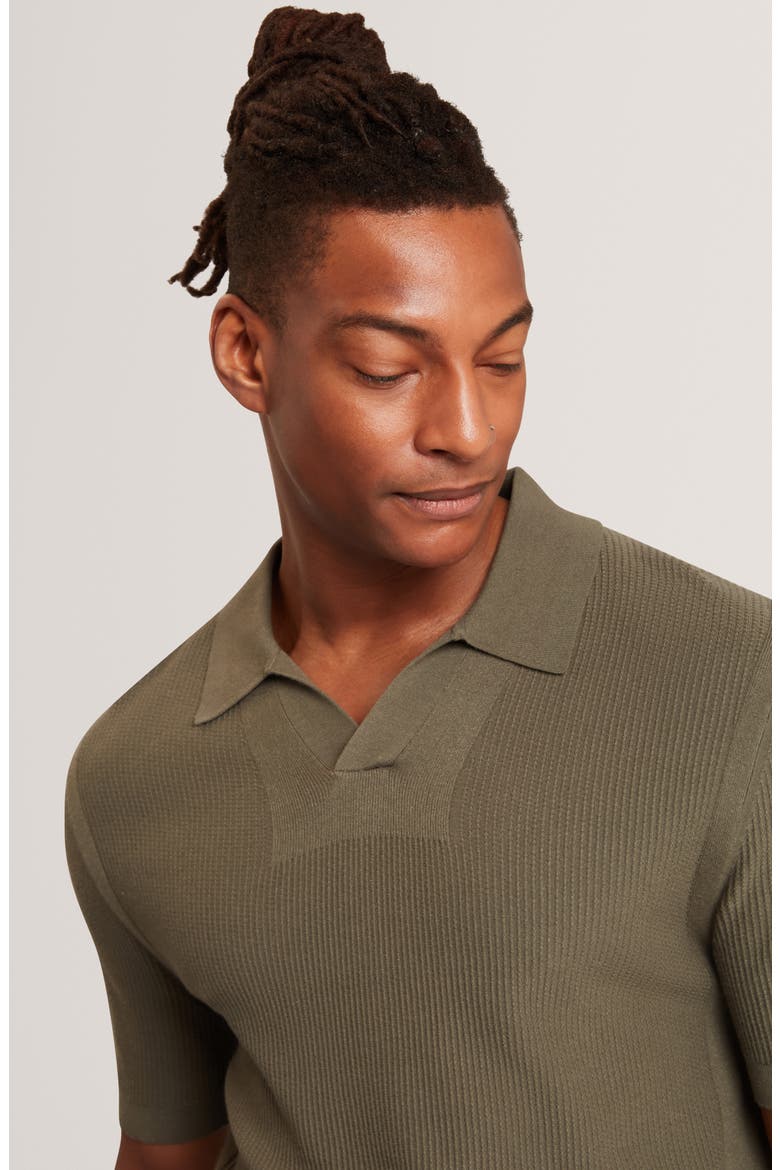 Aindrea Johnny Collar Polo, Alternate, color, KHAKI