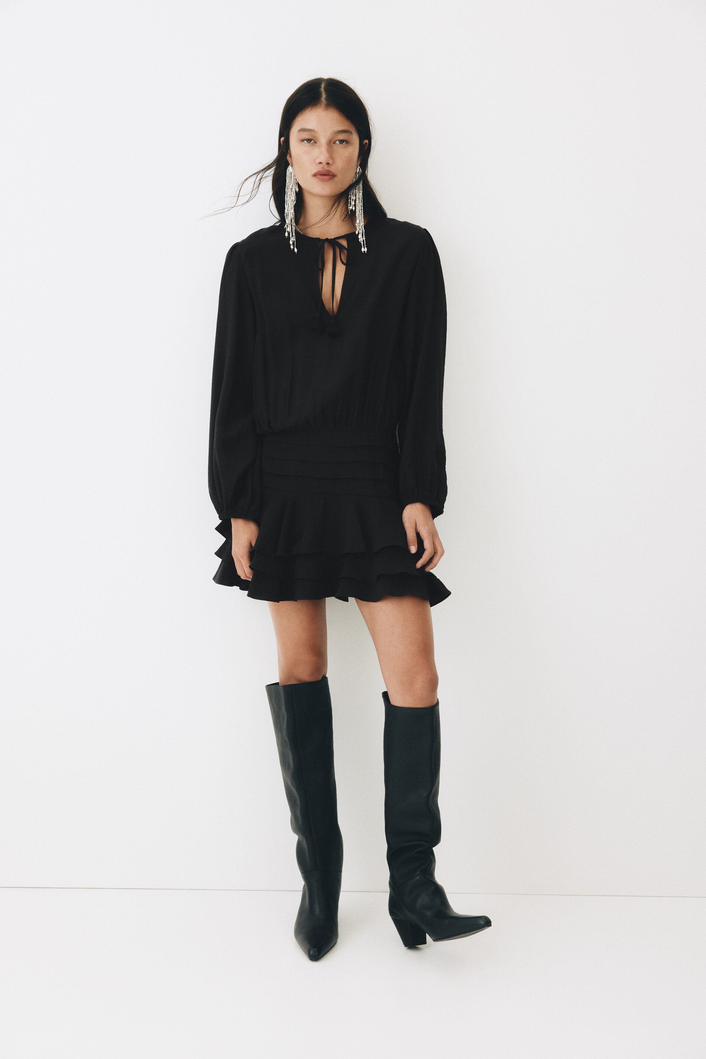 Dress with tiered skirt - image 2