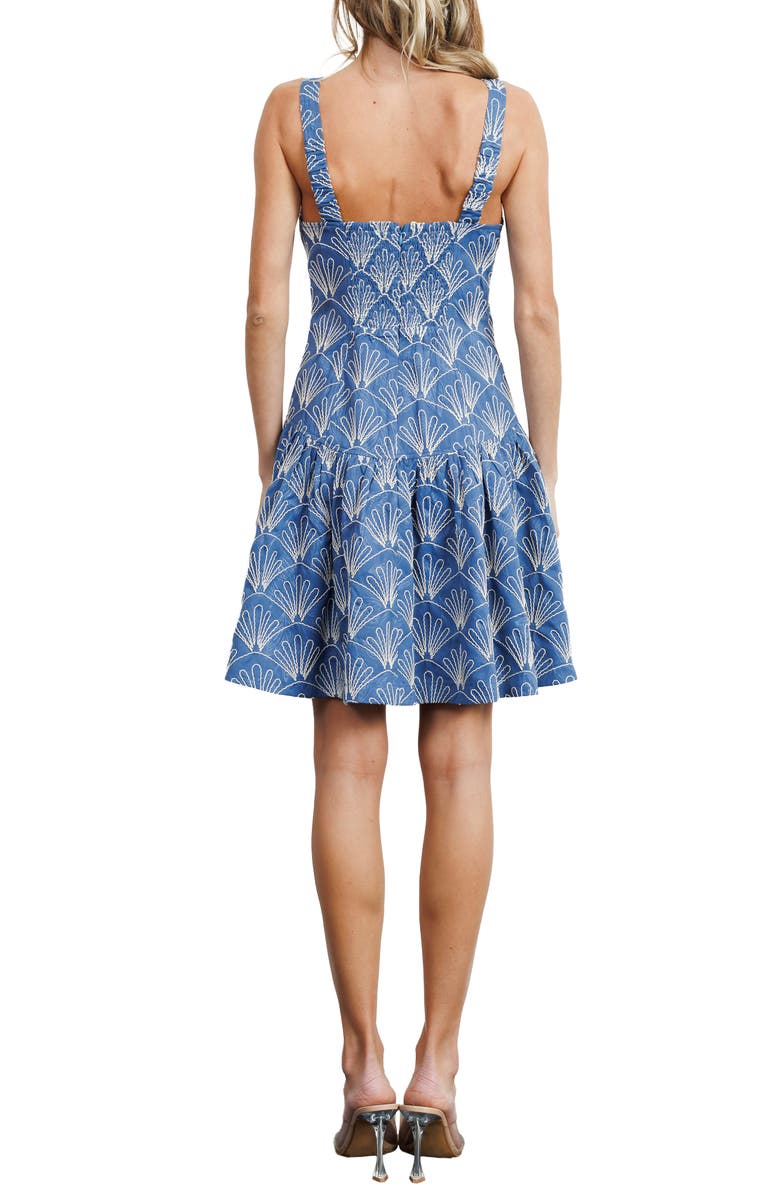 CIEBON Nova Embroidered Fit & Flare Dress, Alternate, color, Blue