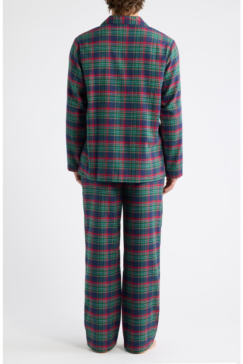 Plaid Flannel Pajamas, Alternate, color, NAVY- RED DAVIA PLAID