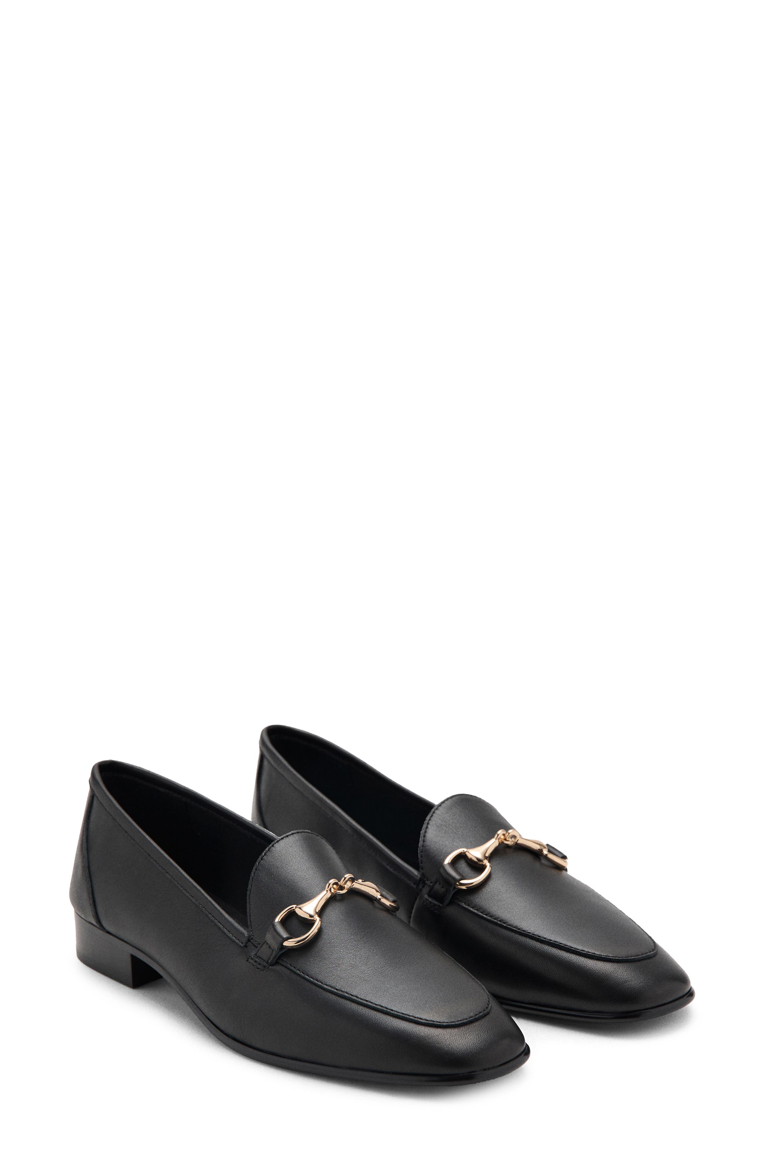 MANGO Buckle Leather Loafer, Main, color, 