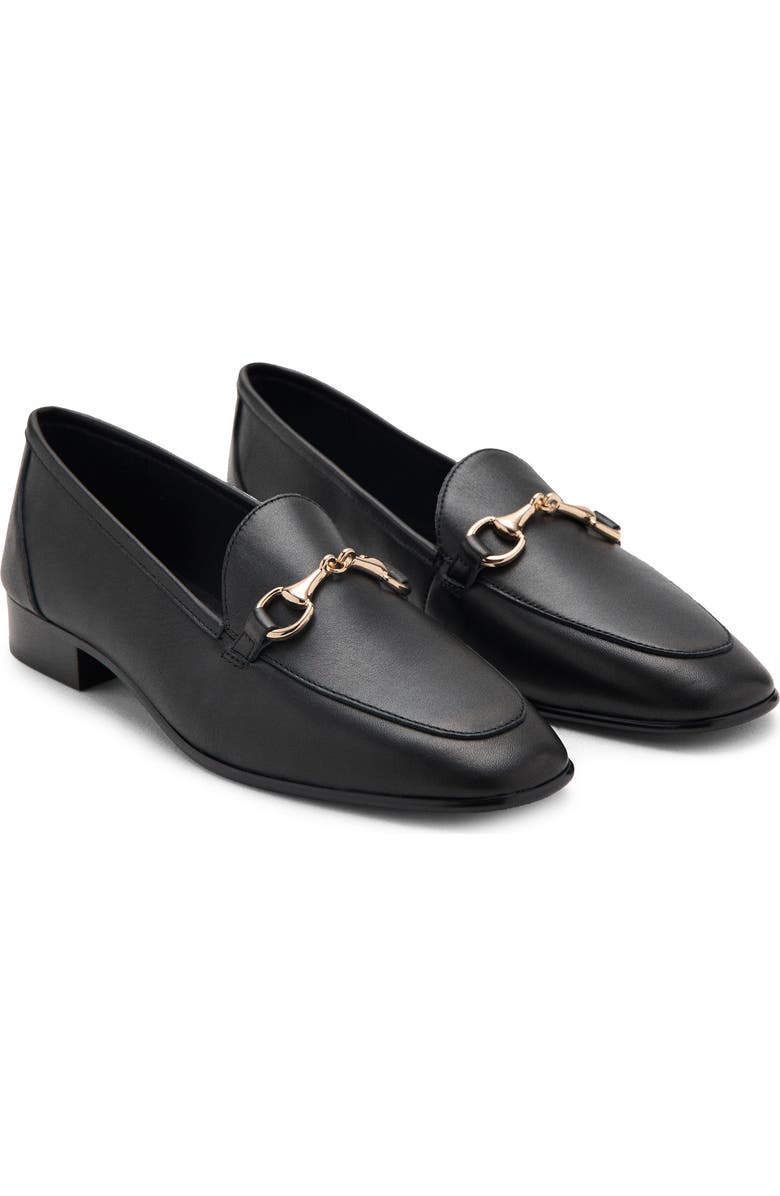MANGO Buckle Leather Loafer, Main, color,