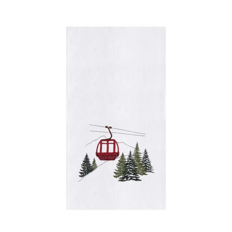 Ski Gondola Winter Sports Cabin and Lodge Christmas Towel