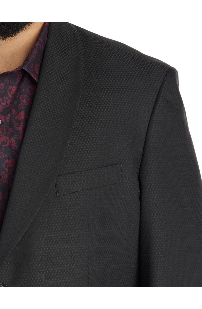 Synrgy Big & Tall Sophisticated Textured Jacket-Relaxer Sport Coat, Alternate, color, Black