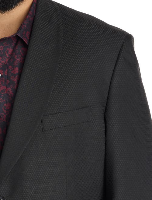 Synrgy Big & Tall Sophisticated Textured Jacket-relaxer Sport Coat In Black