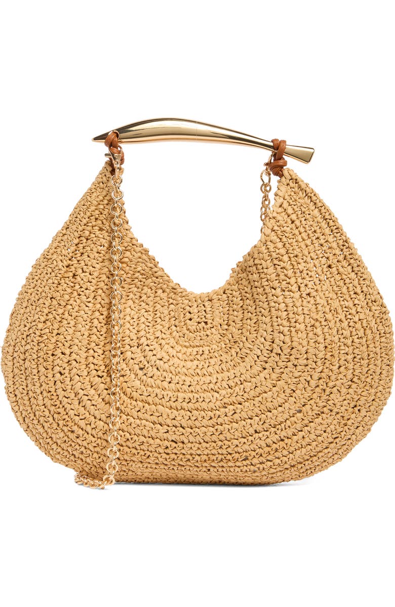 URBAN EXPRESSIONS HANDBAGS Straw Top Handle Satchel, Main, color,