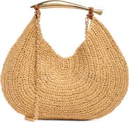 URBAN EXPRESSIONS HANDBAGS Straw Top Handle Satchel