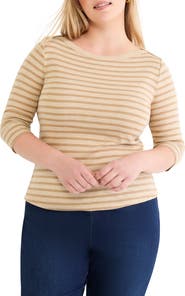 NZT by NIC+ZOE Stripe Boat Neck T-Shirt