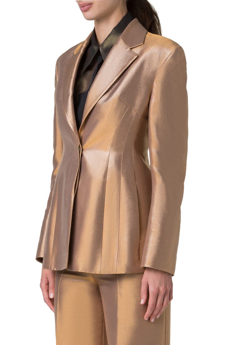Walker Metallic Silk Blend Blazer, Alternate, color, 042 GOLD