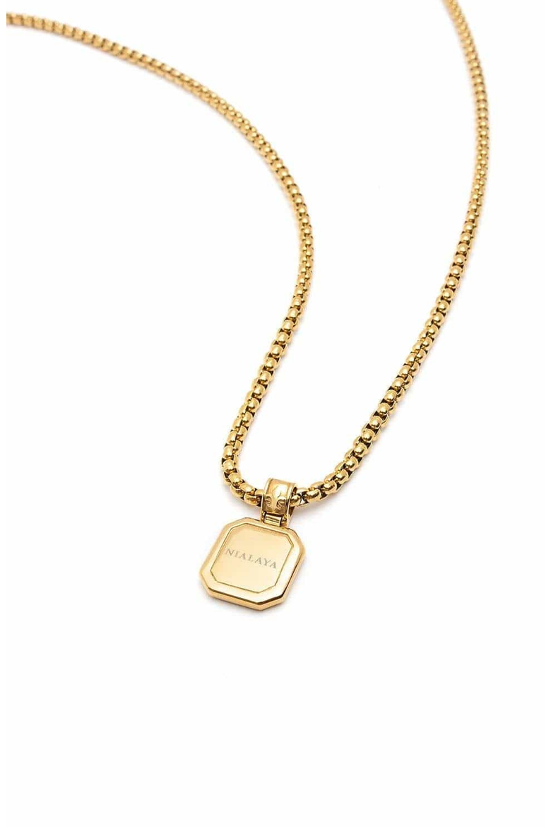 Square Lapis Pendant Necklace, Alternate, color, Blue Lapis / Gold