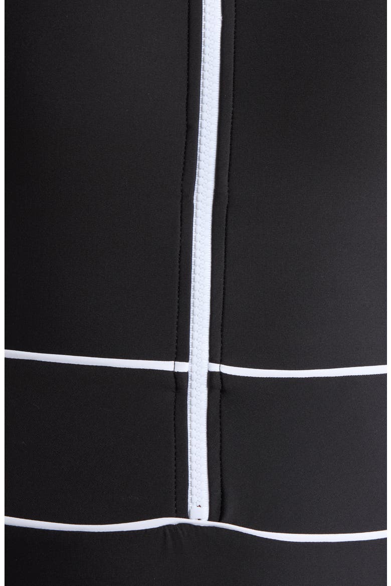 Bali Boho Contrast Binding One-Piece Swimsuit, Alternate, color, BLACK