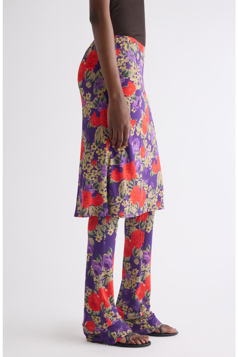 Floral Layered Knit Pants, Alternate, color, MULTI PURPLE