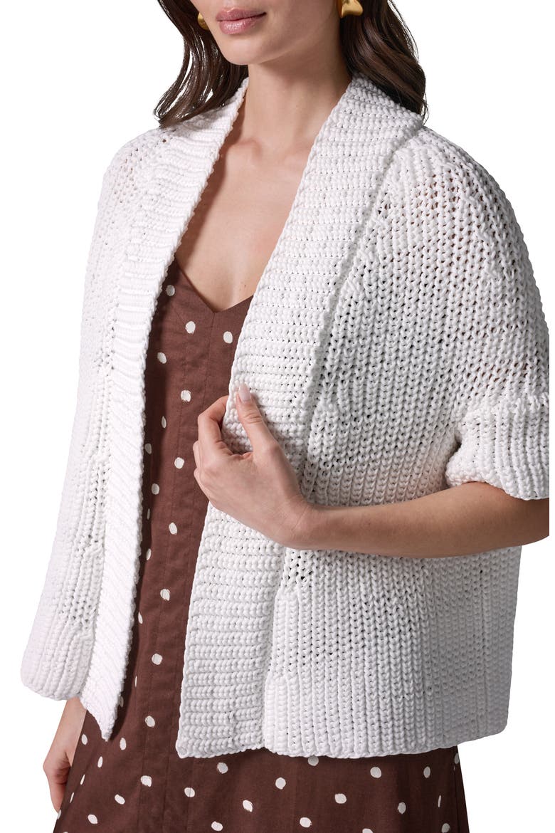 Drop Shoulder Open Front Cardigan, Alternate, color, CREAM