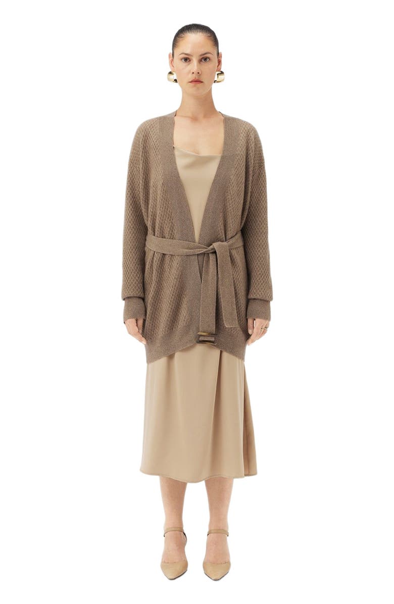 GOBI Mongolian Cashmere Self-Belt Cashmere Cardigan, Alternate, color,