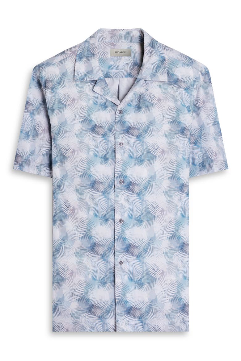 Jackson Palm Leaf Print Camp Shirt, Alternate, color, TEAL