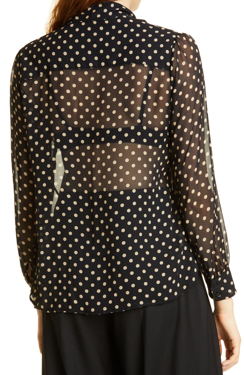 Nili Lotan Carina Tie Neck Silk Top, Alternate, color, 