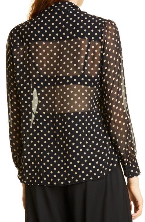 Nili Lotan Carina Tie Neck Silk Top In Black