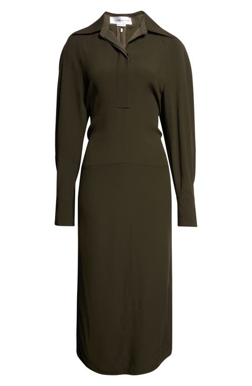 Victoria Beckham Polo Collar Long Sleeve In Green