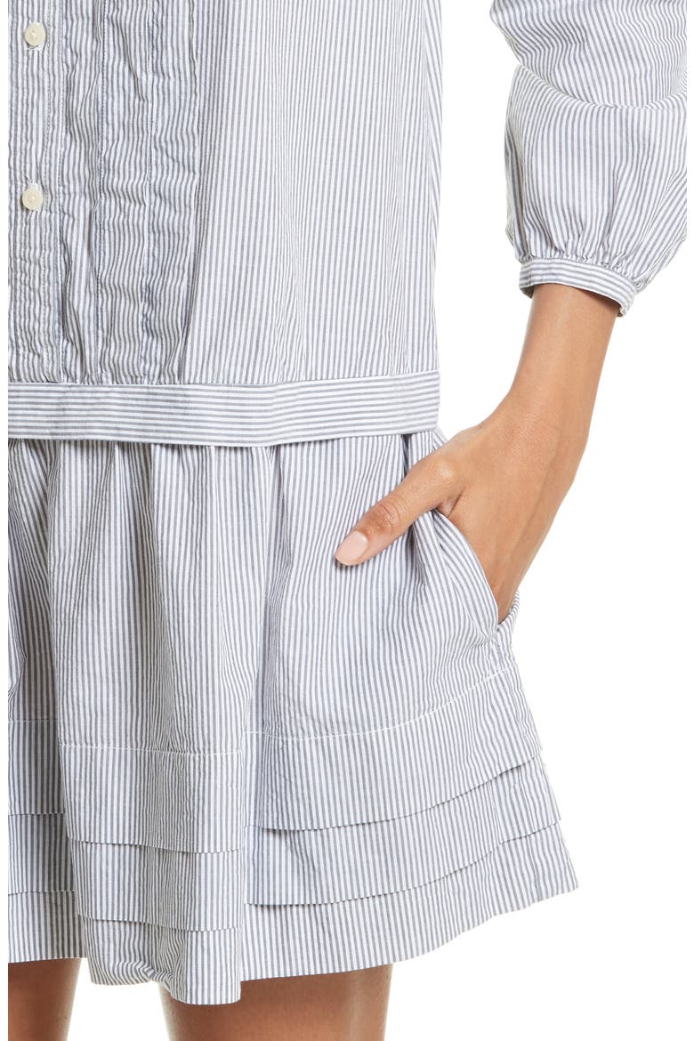 Cotton Shirtdress, Alternate, color, BLACK/ MILK