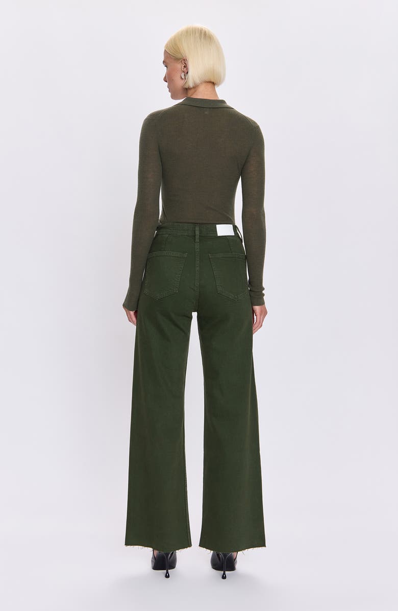Pistola Penny High Waist Raw Hem Wide Leg Jeans, Alternate, color, Laurel
