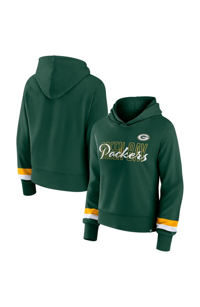FANATICS Women's Fanatics Branded  Green Green Bay Packers Over Under Pullover Hoodie, Main, color, 