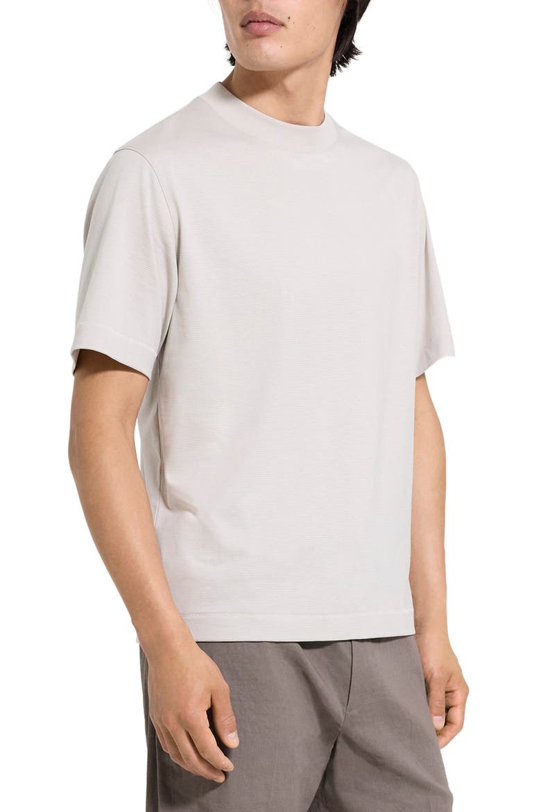 Relaxed Stripe Cotton Blend T-Shirt, Alternate, color, SILVER CLOUD