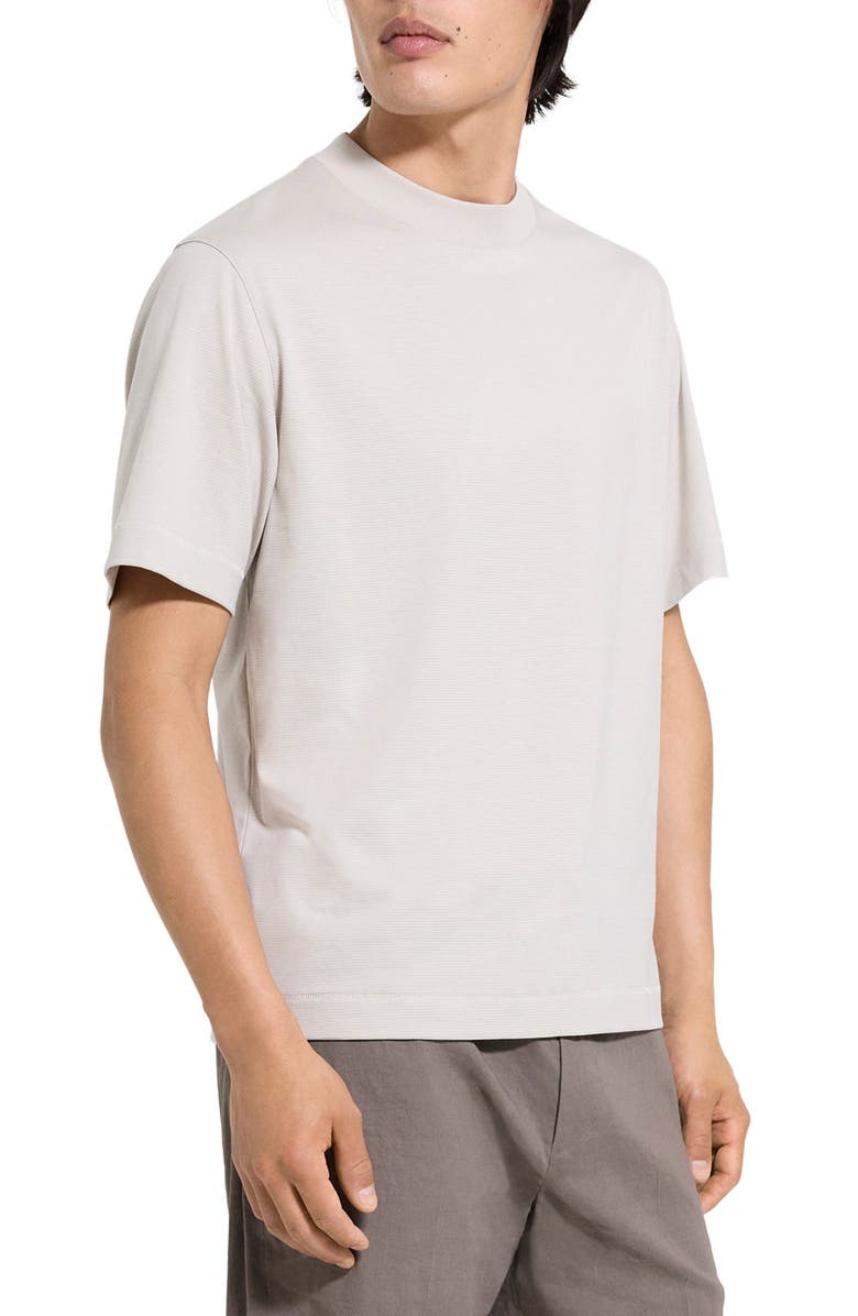 Theory Relaxed Stripe Cotton Blend T-Shirt, Alternate, color, Silver Cloud
