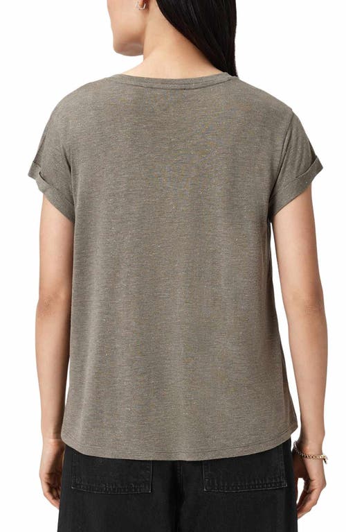 Allsaints Anna Shimmer T-shirt In Green