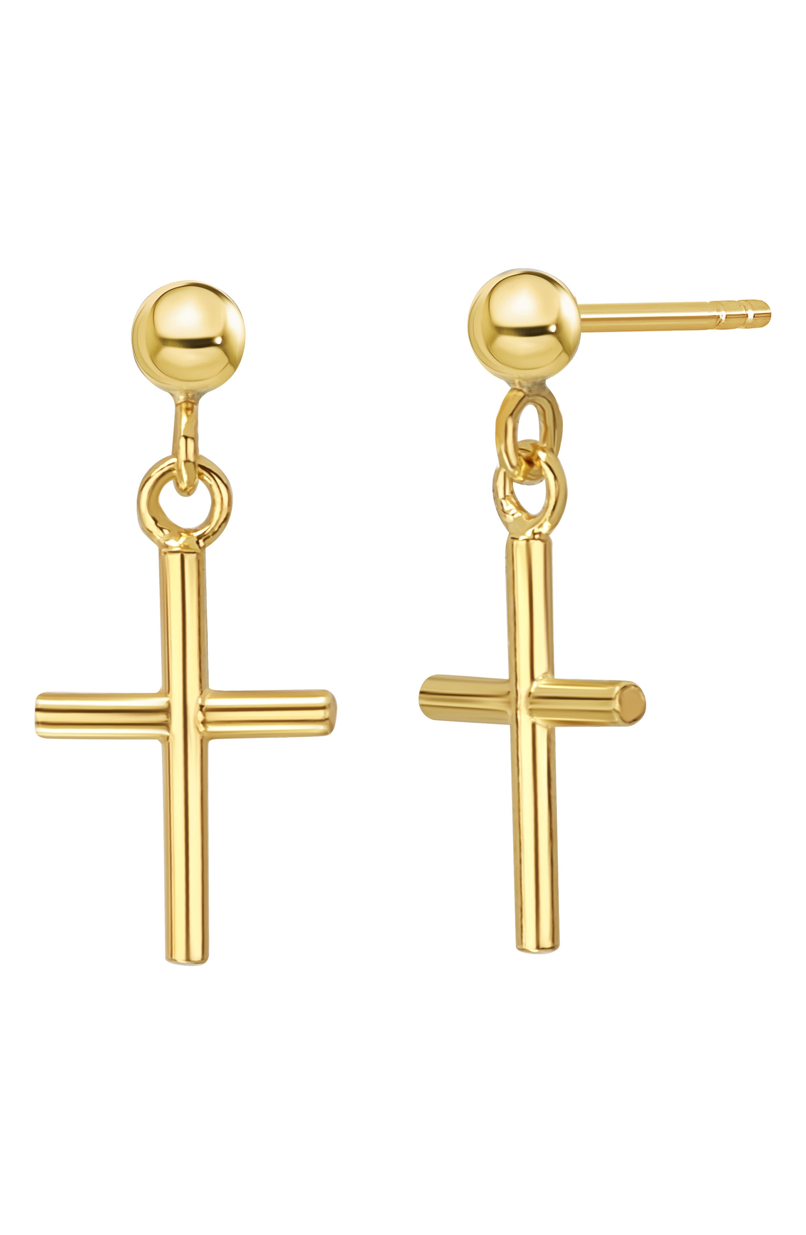 Bony Levy 14K Gold Cross Drop Earrings