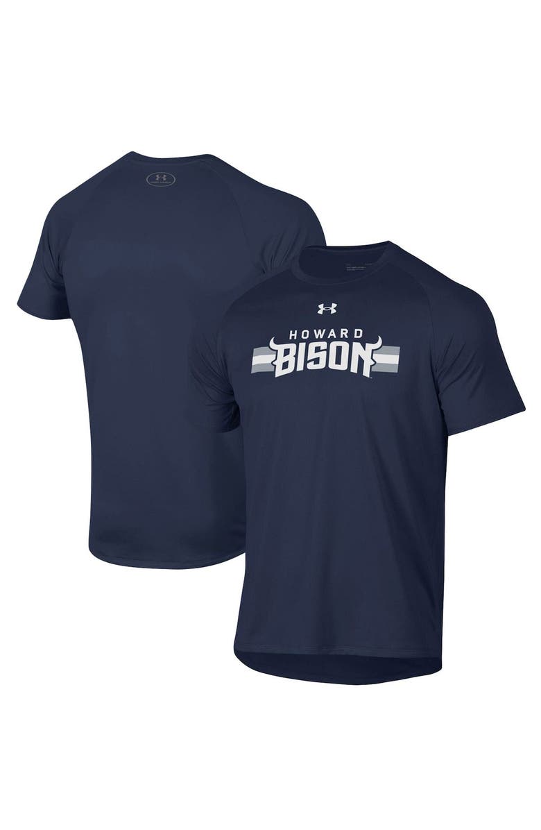 Under Armour Men's Under Armour Navy Howard Bison Logo Stripe Performance Raglan T-Shirt, Main, color, 