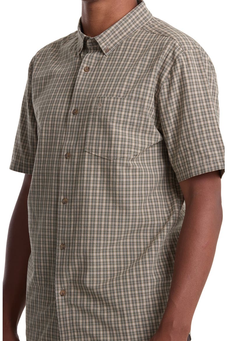 Brewster Check Short Sleeve Button-Down Shirt, Alternate, color, DIRTY WHITE