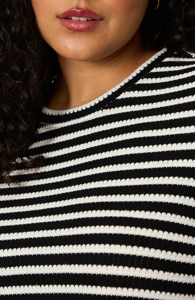 Sanctuary Perfect Stripe Relaxed Fit T-Shirt, Alternate, color, White/ Black Stripe