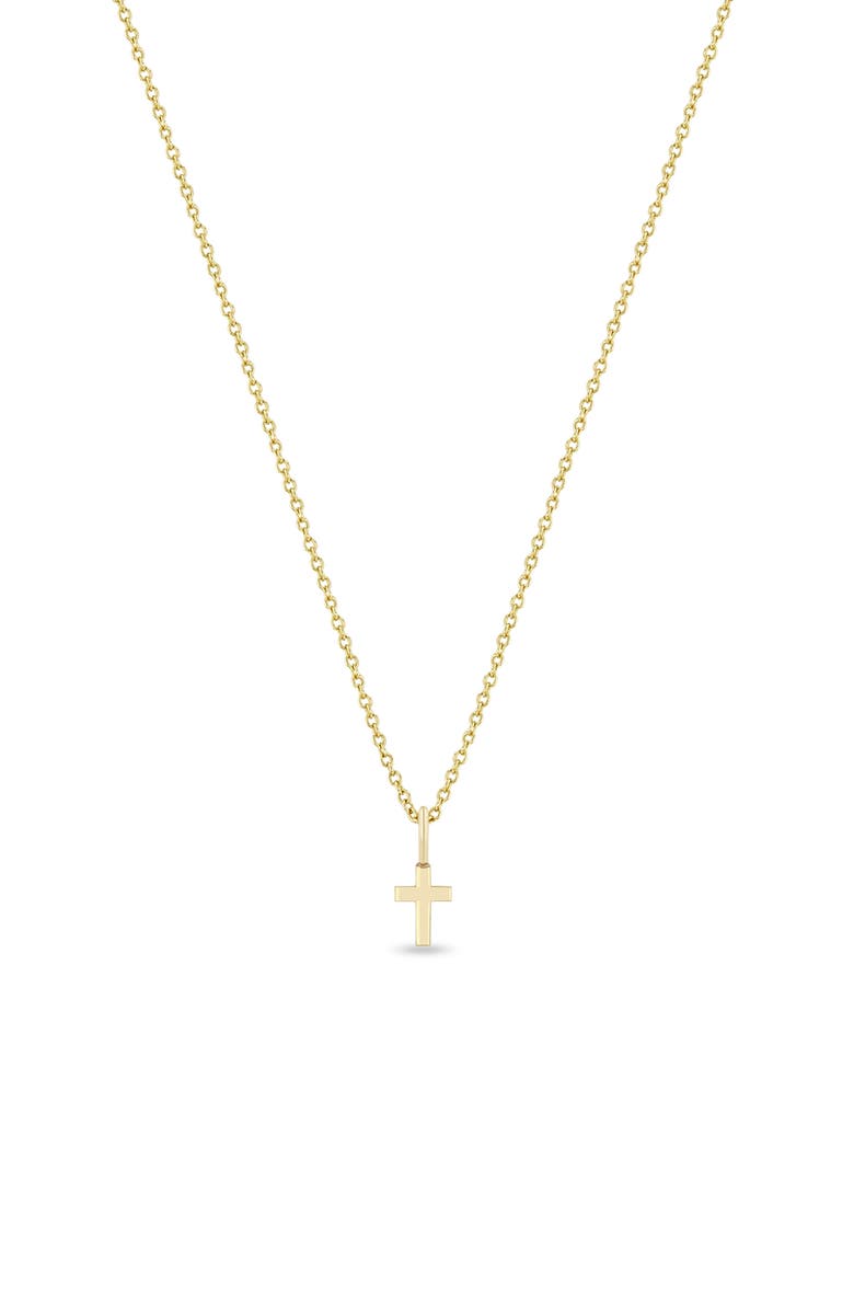 Zoë Chicco Vertical Cross Charm, Alternate, color, Yellow Gold