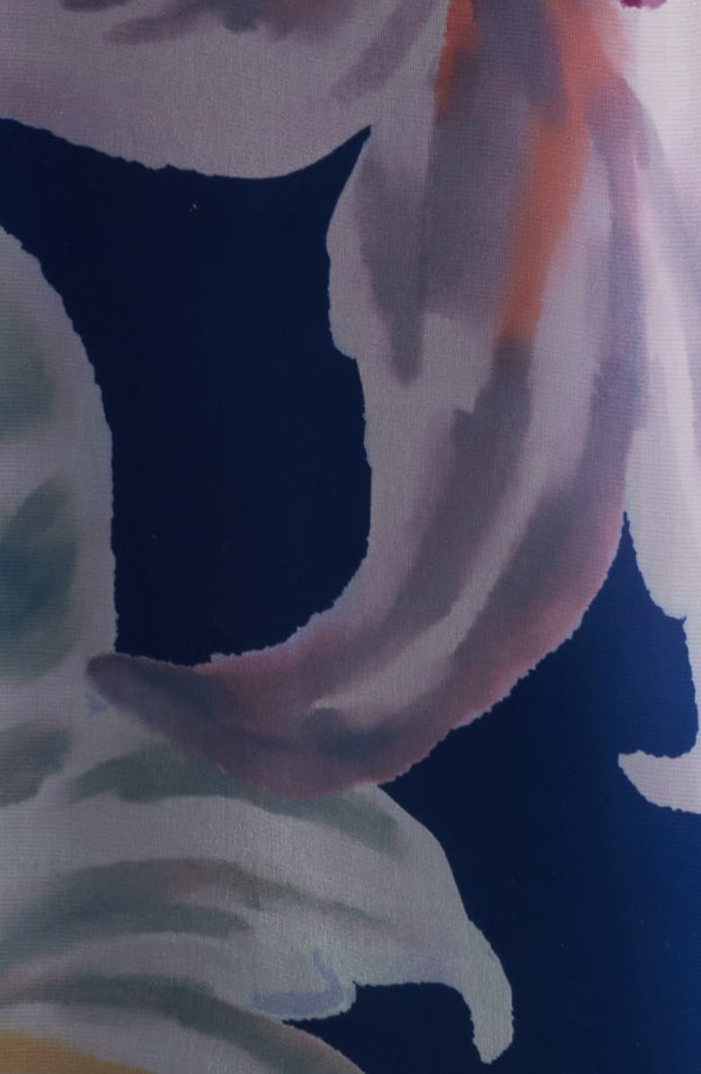 Julia Jordan Printed Tie Neck Organza Cocktail Dress, Alternate, color, 