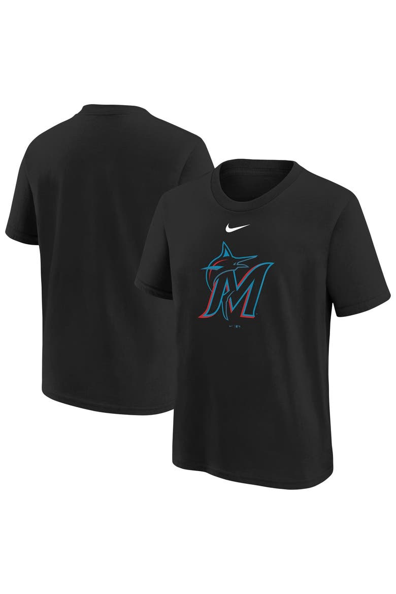 Youth Nike  Black Miami Marlins Large Logo T-Shirt, Main, color, Black