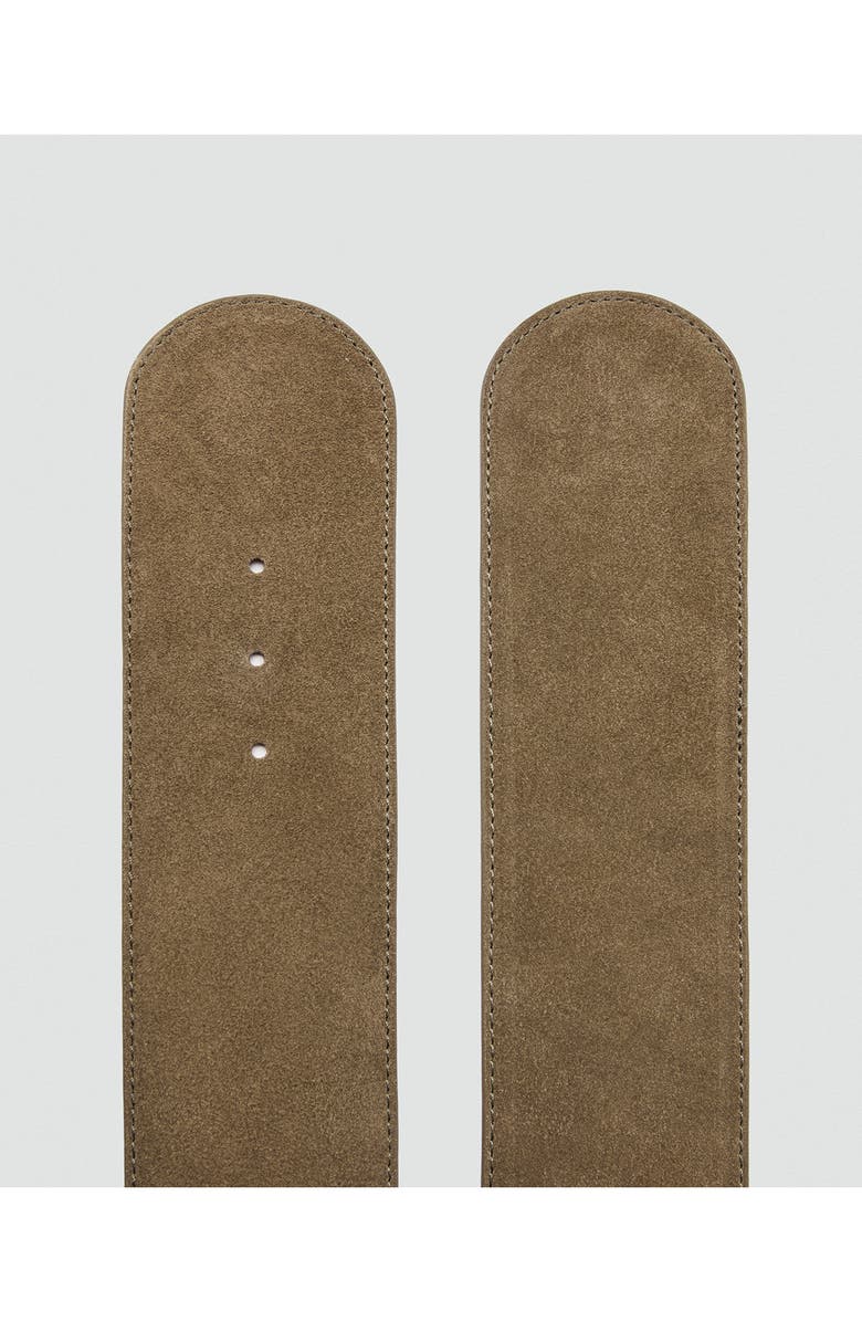MANGO Suede Belt, Alternate, color, Khaki