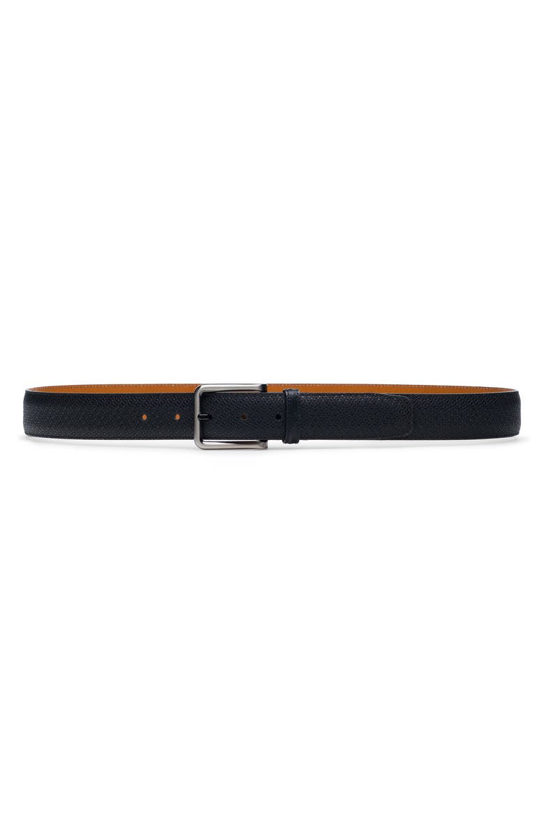 Magnanni Cervantez II Cognac Pebbled Leather Belt, Main, color, 
