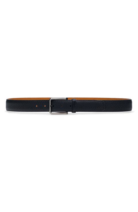 Cervantez II Cognac Pebbled Leather Belt
