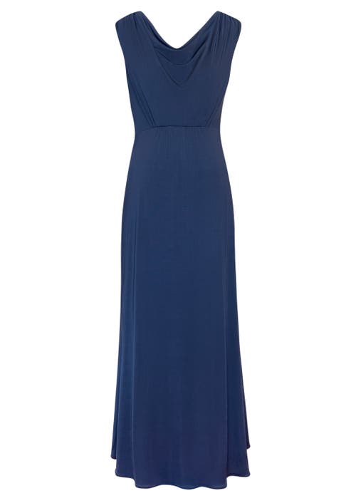 Alie Street London Cruise Cowl Neck Maxi Dress In Blue
